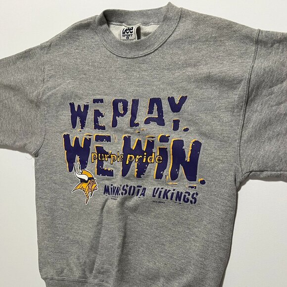 Minnesota Vikings Sweatshirt Vintage Crew Neck Lee Sport Gray Women's size Large - Picture 1 of 6